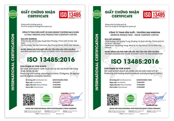 Giấy chứng nhận đạt tiêu chuẩn quản lý chất lượng