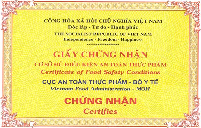 Xin giấy phép vệ sinh an toàn thực phẩm