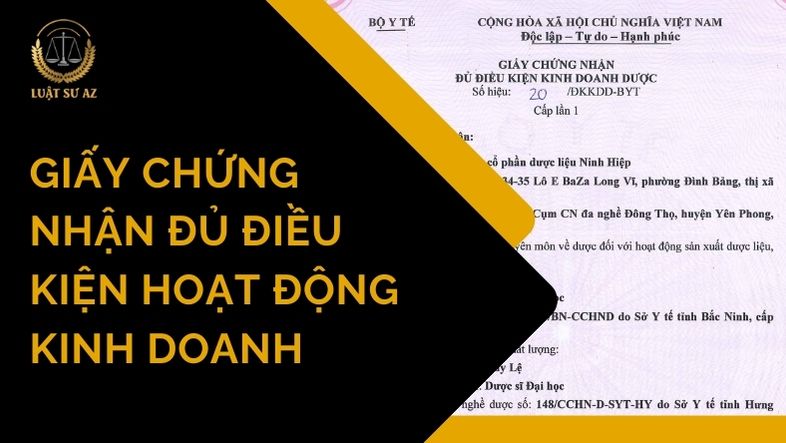 Giấy chứng nhận đủ điều kiện hoạt động kinh doanh